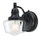 Westinghouse Fixture Wall Outdoor 60W Dusk to Dawn Eddystone, Matte Black Clear Seed Glass 6121200 - alternate 3